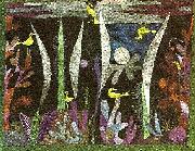 Paul Klee landskap med  gula faglar Germany oil painting artist